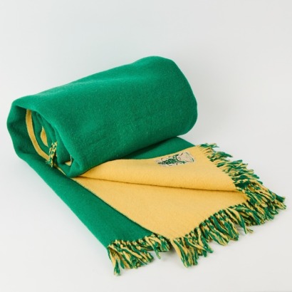 A Rare Onehunga Woolen Mills "Green Tiki" Vintage Blanket