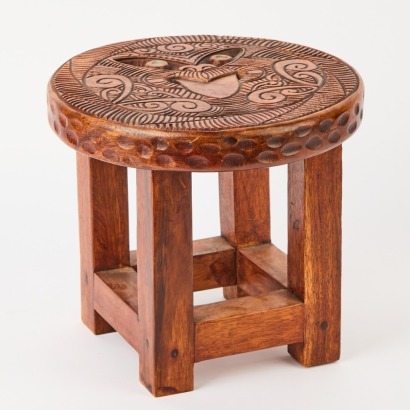 An Ornamental Carved Tiki Stool