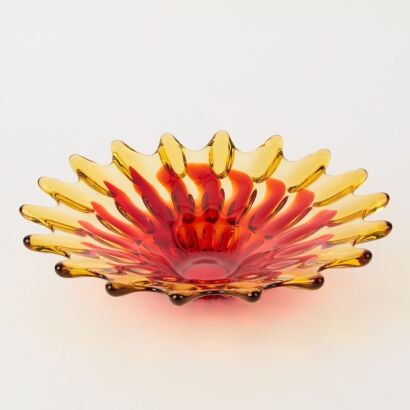 An Art Glass Bowl in Yellow and Red