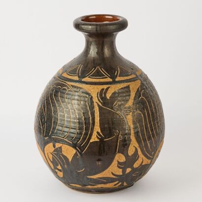 A Large Graeme Storm Sgraffito Floor Pot