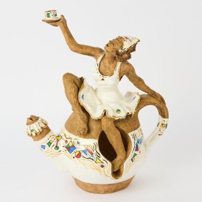 A Susan Flight NZ Studio Pottery Decorative Teapot
