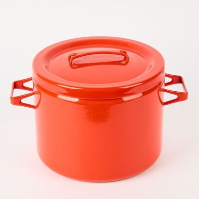 A Vintage Finel Red Enamel Casserole