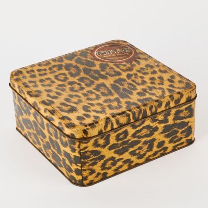 A Fantastic Leopard Pattern Vintage Aulesbrook Biscuit Tin
