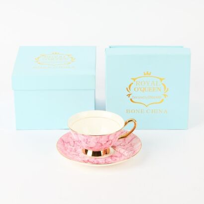 Two Boxed Sets of Chinese Jingdezhen Bone China Coffee Cups