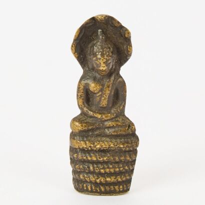 A 19th Century Chinese Tibetan or Nepalese Gilt Bronze Small Buddha