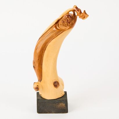A Chinese Cypress Wood Carved Arhat Figure