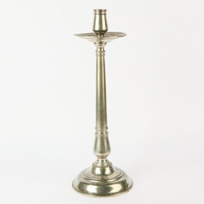 A Vintage Marinoni Pewter Candlestick, Marked '95' and Owl
