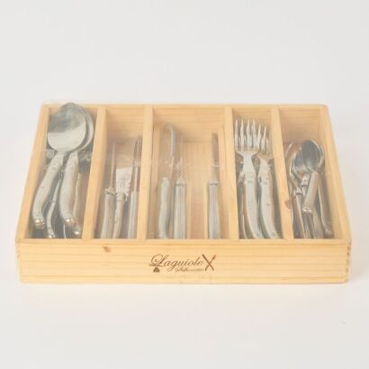A Set of Steel Laguiole Cutlery 25Pc