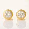 18ct Yellow / White Gold, .66ct Bezel Set Diamond Stud Earrings