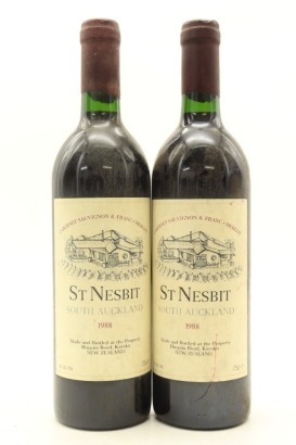 (2) 1988 St Nesbit Cabernet Merlot Petit Verdot, Auckland