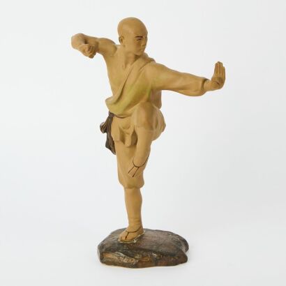 An Asian Vintage Mud Man Kung Fu Sculpture