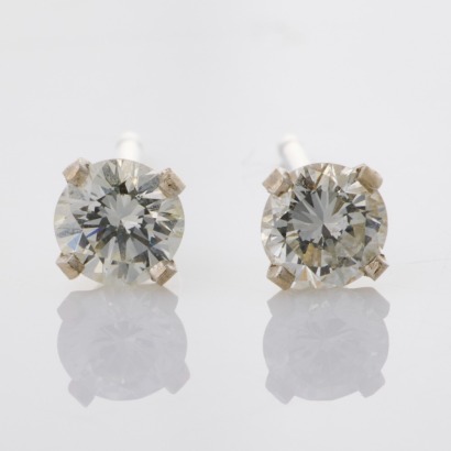 14ct White Gold, .38ct Diamond Stud Earrings