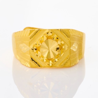 24ct Yellow Gold, Signet Style Ring