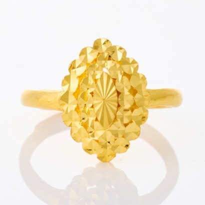 24ct Yellow Gold, Marquise Shaped Ring
