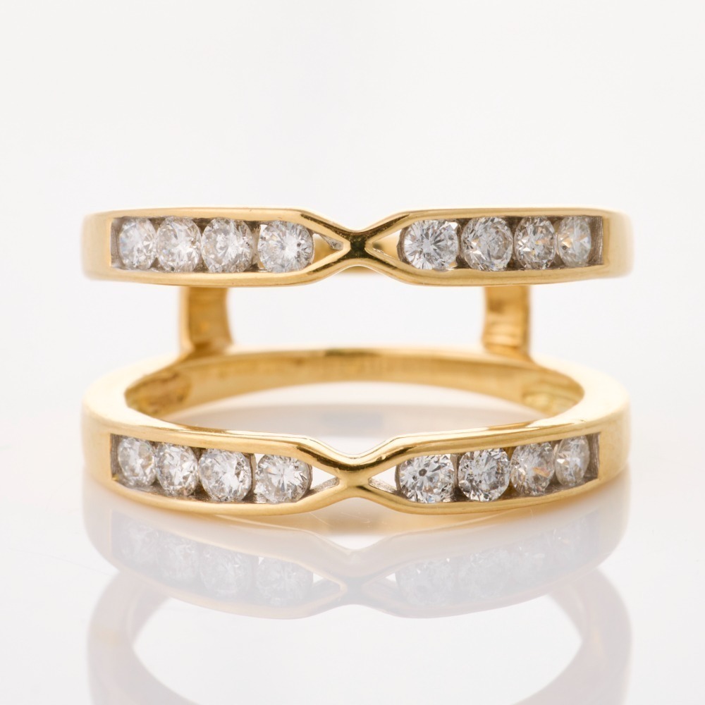 14ct Yellow Gold, .50ct Diamond Double Banded Ring