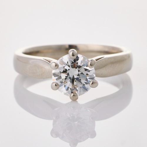 Platinum, .91ct Diamond Solitaire Ring, GIA certified