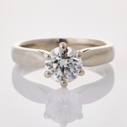 Platinum, .91ct Diamond Solitaire Ring, GIA certified