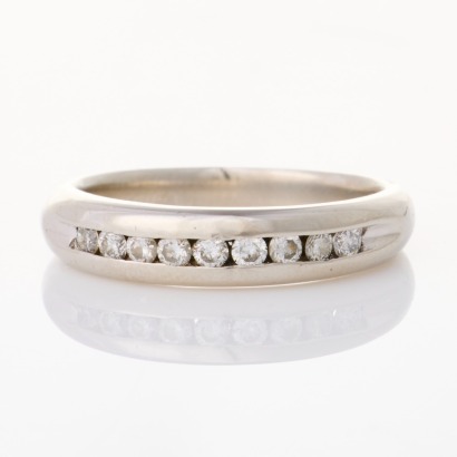 Platinum, .18ct Diamond Channel Set Band