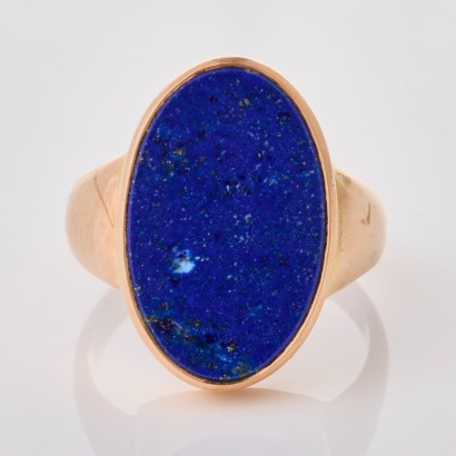 9ct Rose Gold, Vintage, Lapis Lazuli Ring