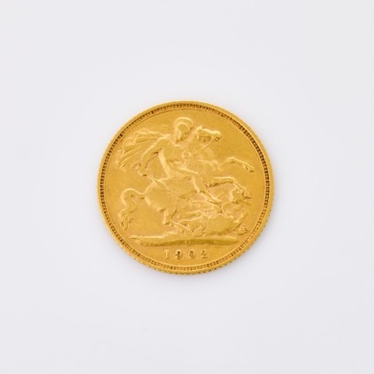 1902, 22ct Half Sovereign Coin