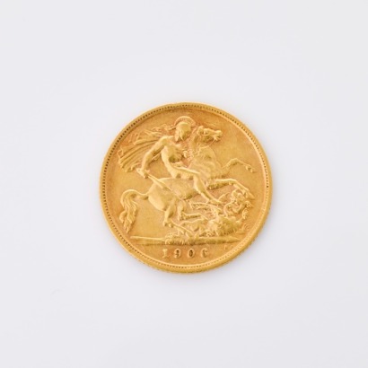 1906, 22ct Half Sovereign Coin