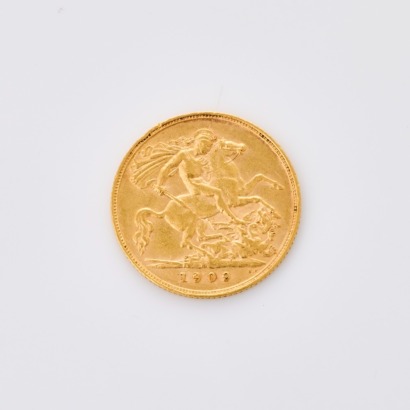 1909, 22ct Half Sovereign Coin