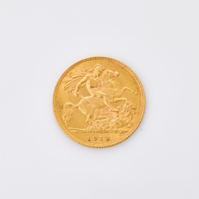 1913, 22ct Half Sovereign Coin
