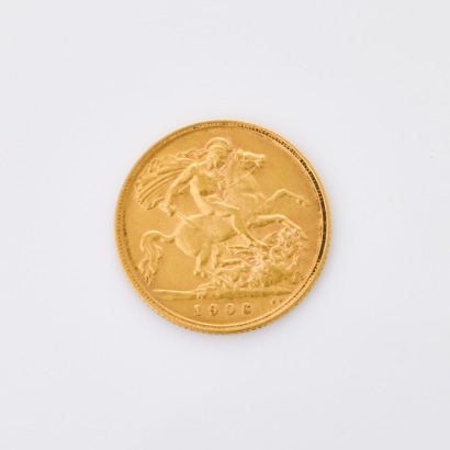 1906, 22ct Half Sovereign Coin