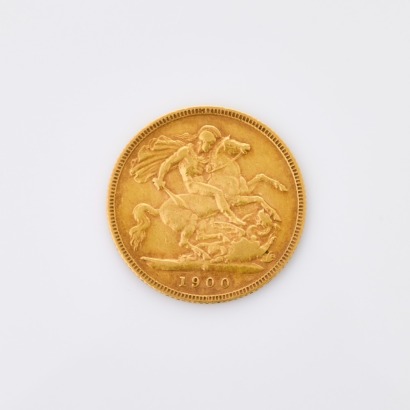1900, 22ct Half Sovereign Coin