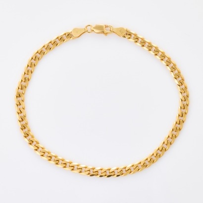 9ct Yellow Gold, 20.5cm Curb Link Bracelet