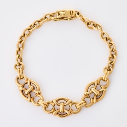 14ct Yellow Gold, 18cm Fancy Link Bracelet with Box Clasp
