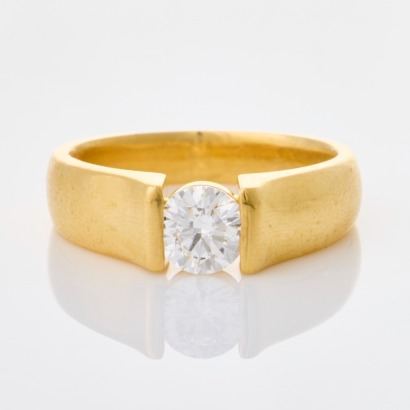 18ct Yellow Gold, .65ct Diamond Solitaire Ring