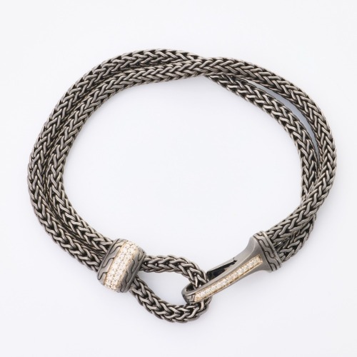 John Hardy, Sterling Silver, .12ct Diamond Set Bracelet