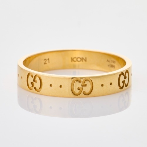 Gucci, GG, 18ct Yellow Gold 4mm Wide Icon Band
