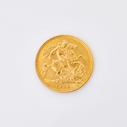 1914, 22ct Half Sovereign Coin