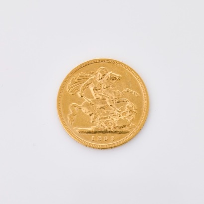 1893, 22ct Half Sovereign Coin