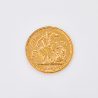 1900, 22ct Half Sovereign Coin