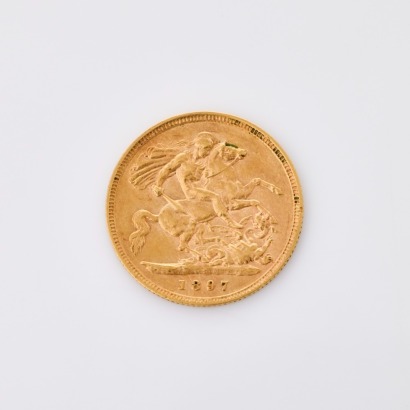 1897, 22ct Half Sovereign Coin