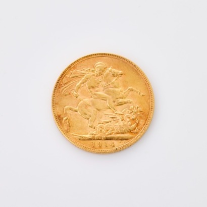 1914, 22ct Full Sovereign Coin