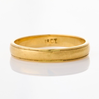 18ct Yellow Gold, 3.2mm Wide Plain Band Ring