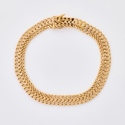 18ct Yellow Gold, 18cm Fancy Link Bracelet