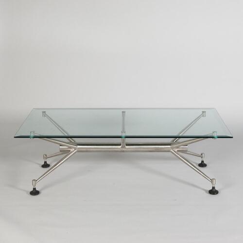 A Steel and Glass Coffee Table