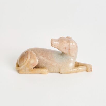 A Chinese Early to Mid-19th Century Qing Dynasty Jade Dog Ornament