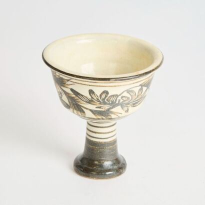 A Chinese Cizhou Ware &lsquo;Floral&rsquo; Stem Cup