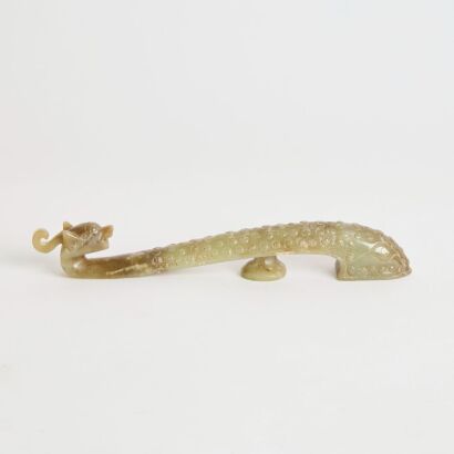 A Chinese Han Style Jade &lsquo;Dragon&rsquo; Belt Hook