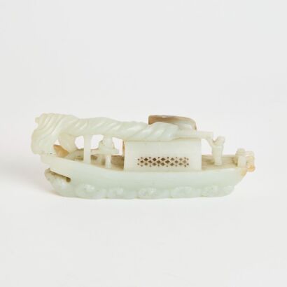 A Chinese Archaic Jade Carving of a Boat