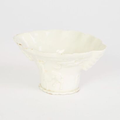 A Chinese Ming Dynasty 17th Century Dehua Porcelain Cup, Jue