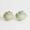 A Pair of Chinese Late Yuan to Early Ming Dynasty Longquan Celadon-glazed Small Jars