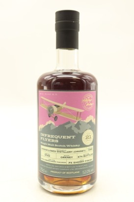 (1) Infrequent Flyers 21 Year Old Undisclosed Orkney Distillery PX Sherry Cask Single Malt Scotch Whisky, 52% ABV