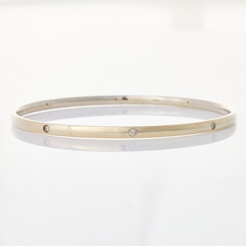 9ct White Gold, .25ct Diamond Bangle